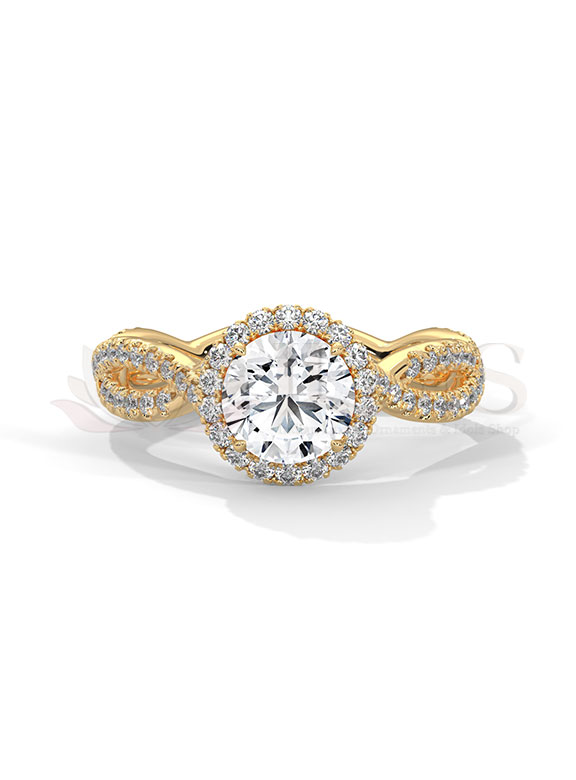Eternal Round Brilliant Halo Infinity Twist Diamond Engagement Ring
